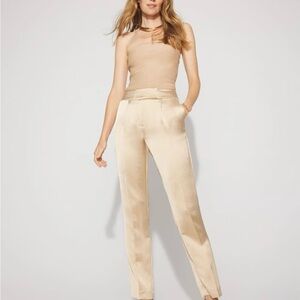 WHBM Satin Straight Leg Zoey Pants